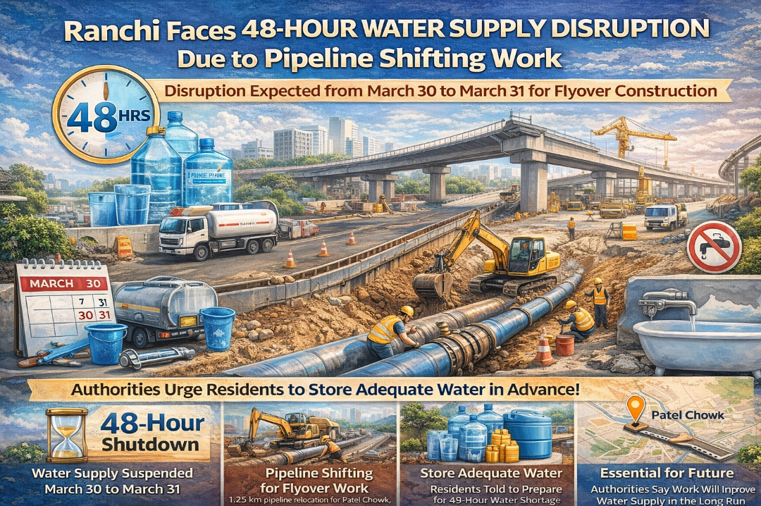 Ranchi Water Supply To Remain Suspended For 48 Hours Amid Pipeline Work
