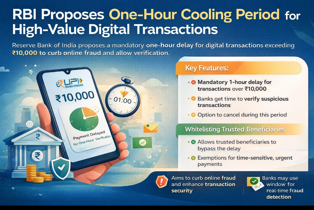RBI Proposes One-Hour Cooling Period for Transactions Above ₹10,000