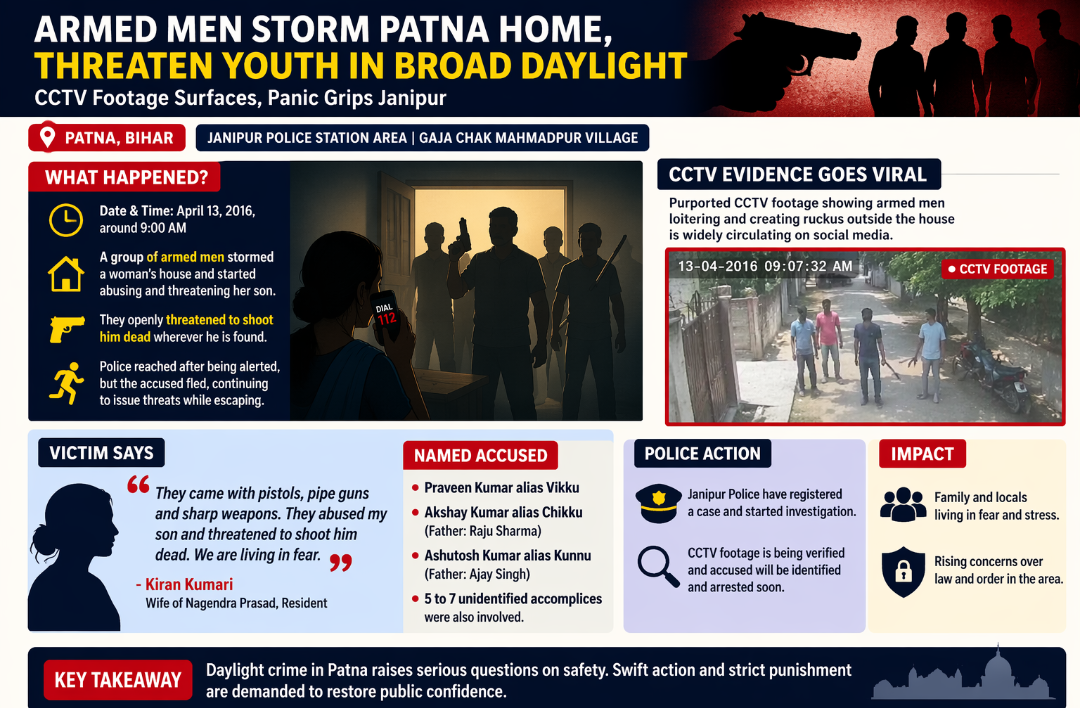 Armed Men Storm Patna Home, Threaten Youth; CCTV Footage Sparks Panic