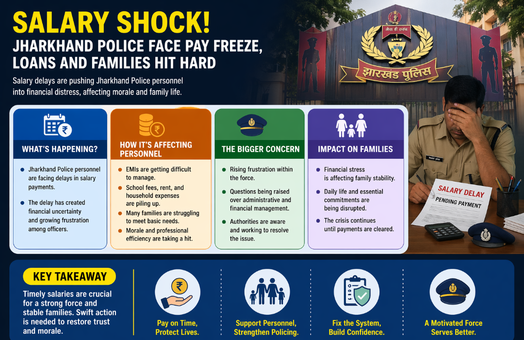 Salary Shock! Jharkhand Police Face Pay Freeze, Loans and Families Hit Hard