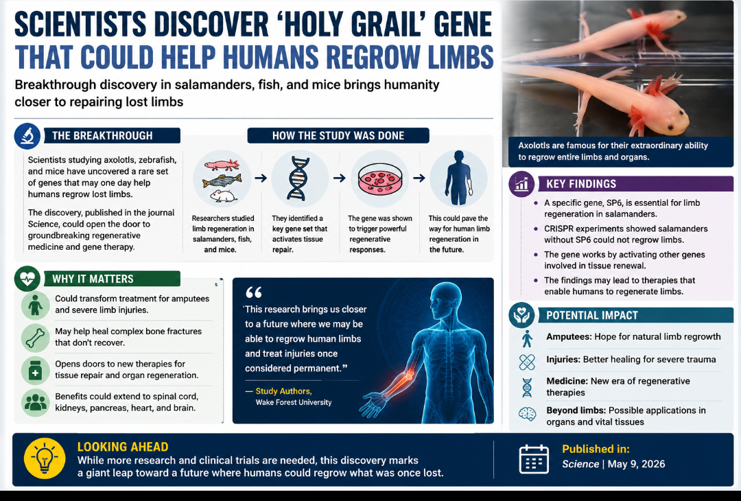 Scientists Discover ‘Holy Grail’ Gene That Could Unlock Human Limb Regrowth