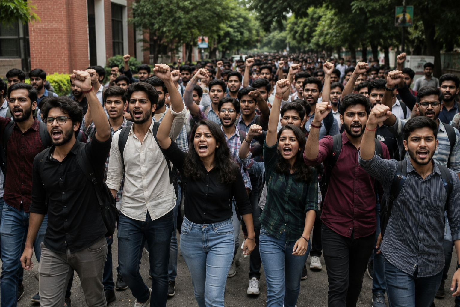 Students Protest Suspension of Five Subjects at Godda College
