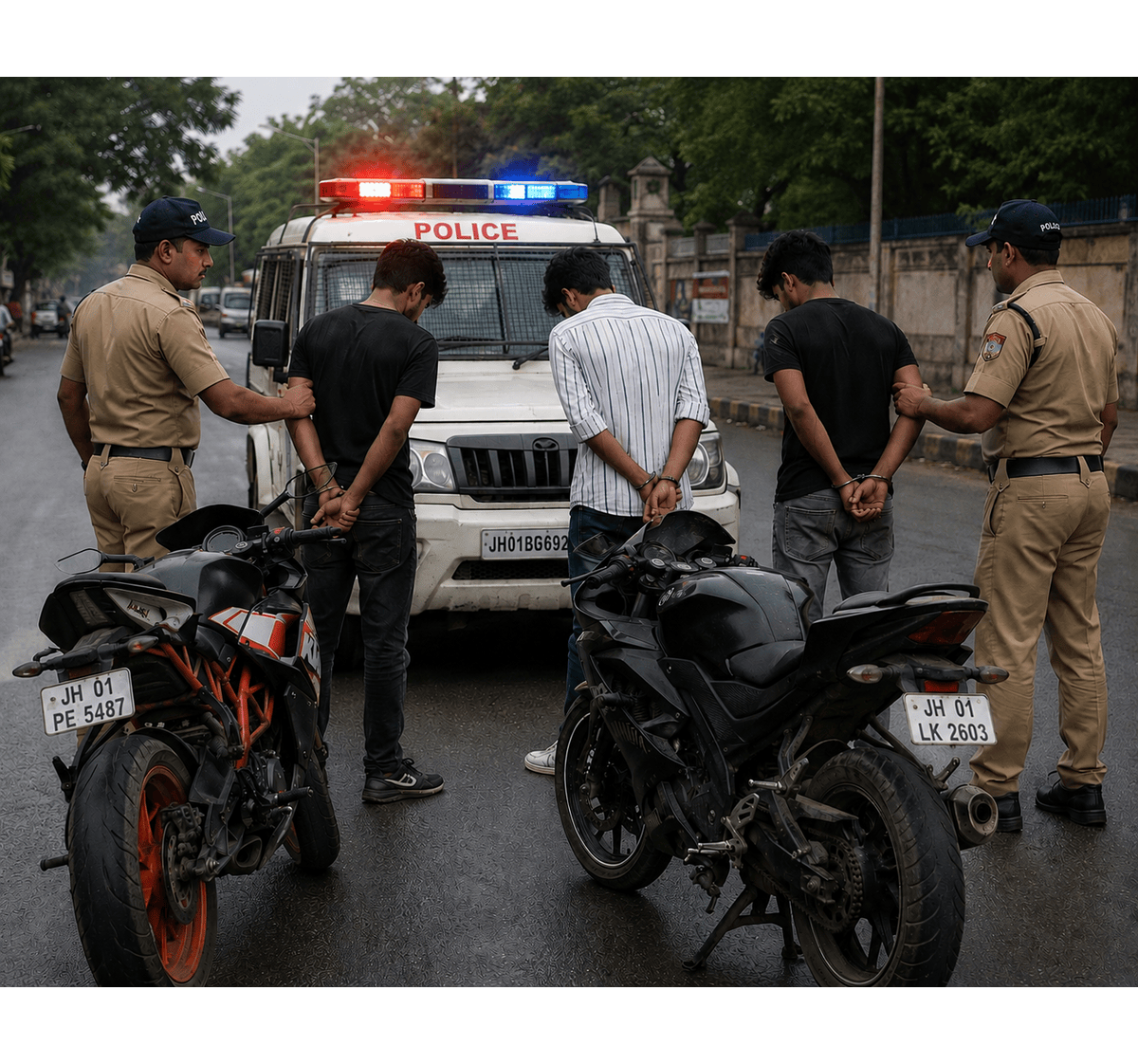 Three Arrested with Brown Sugar and Stolen Bike in Ranchi