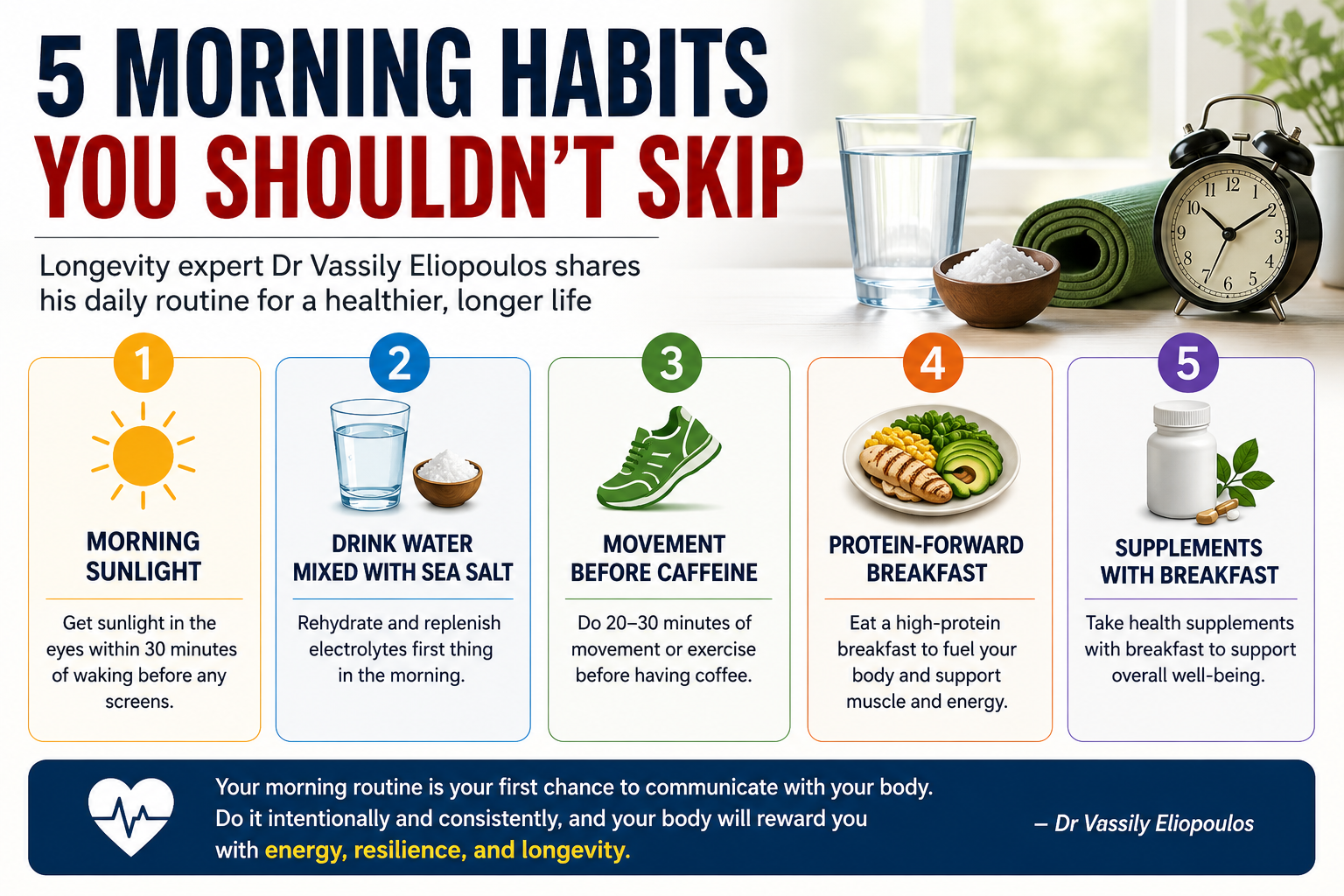 5 Morning Habits Linked to Better Health and Longevity, Says Expert