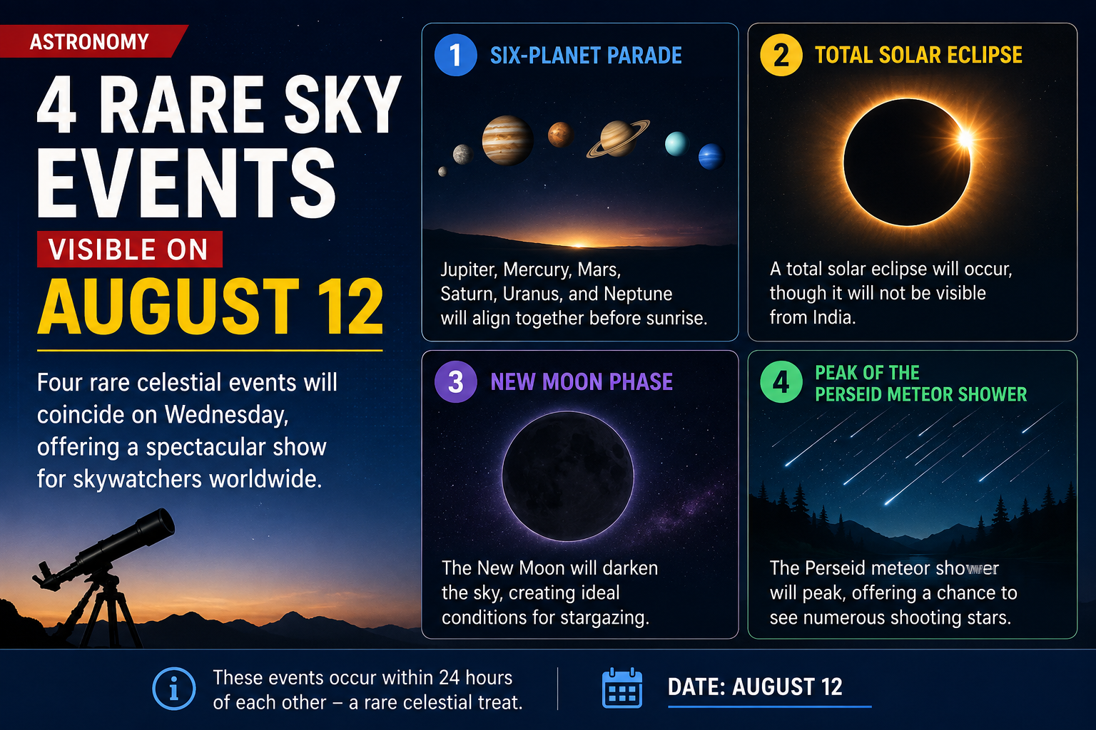 Rare Sky Events Set to Dazzle Observers on August 12