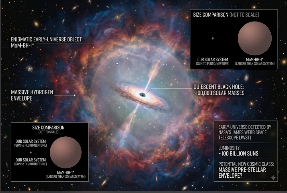 Astronomers Spot Enigmatic Early-Universe Object Larger Than Solar System