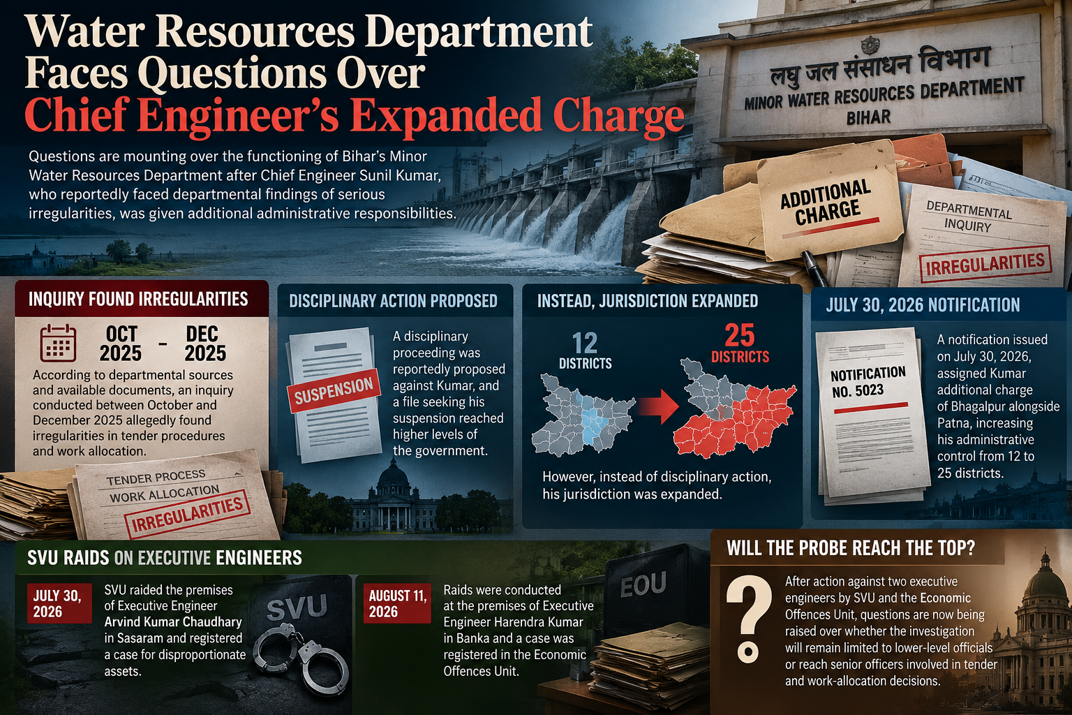 Water Resources Department Faces Questions Over Chief Engineer’s Expanded Charge