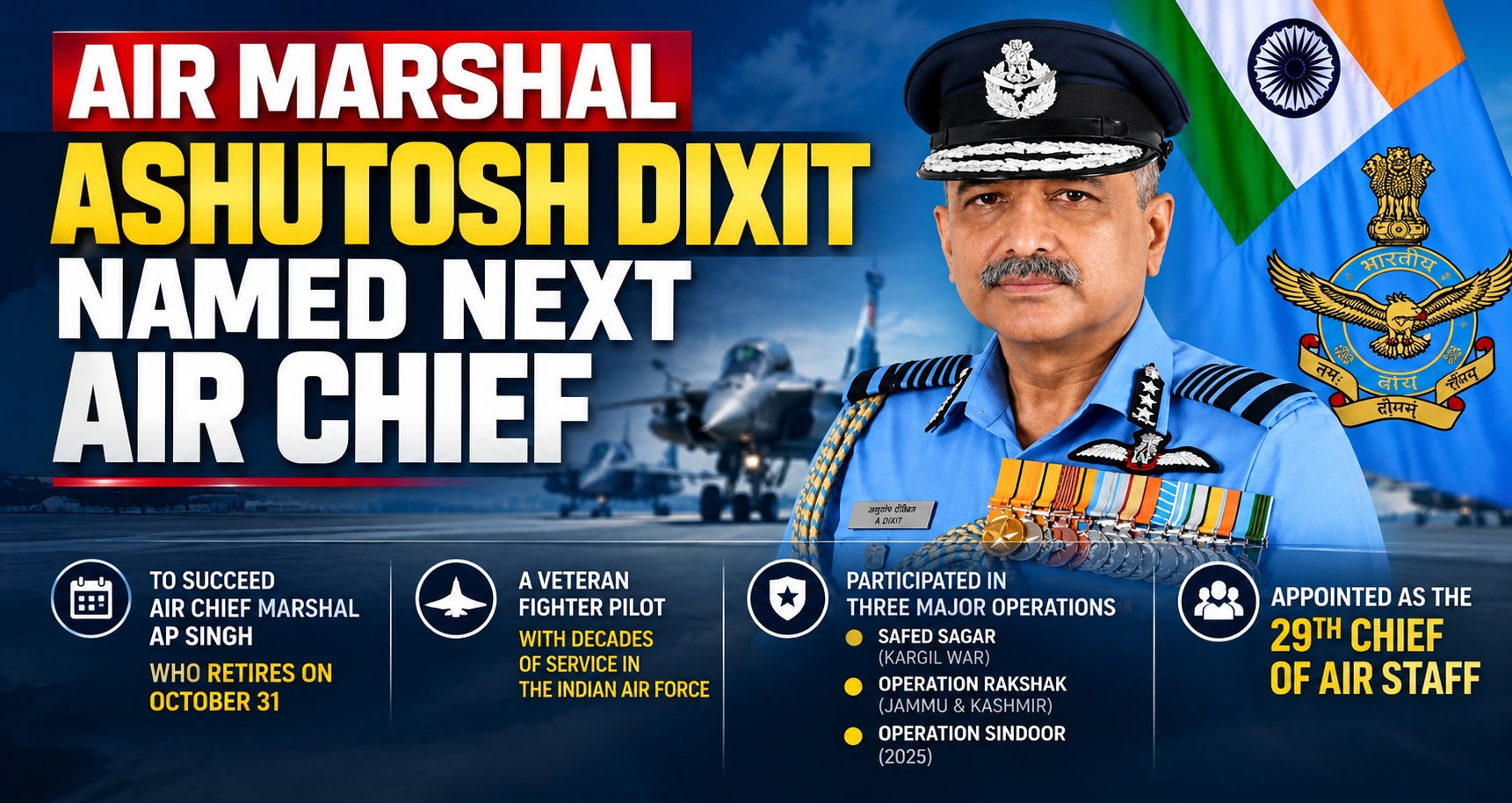 Air Marshal Ashutosh Dixit Named Next Air Chief