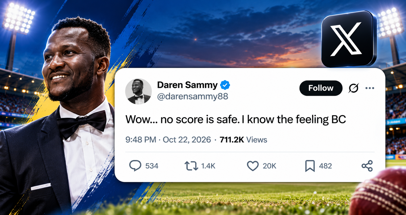 Daren Sammy Reacts to Sri Lanka’s Historic 430-Run Chase